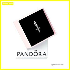 Sterling Silver Cross Charm with Cubic Zirconia for Bracelets